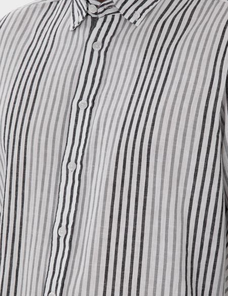 Siyah Regular Fit Çizgili Uzun Kollu Gömlek - 50304597014