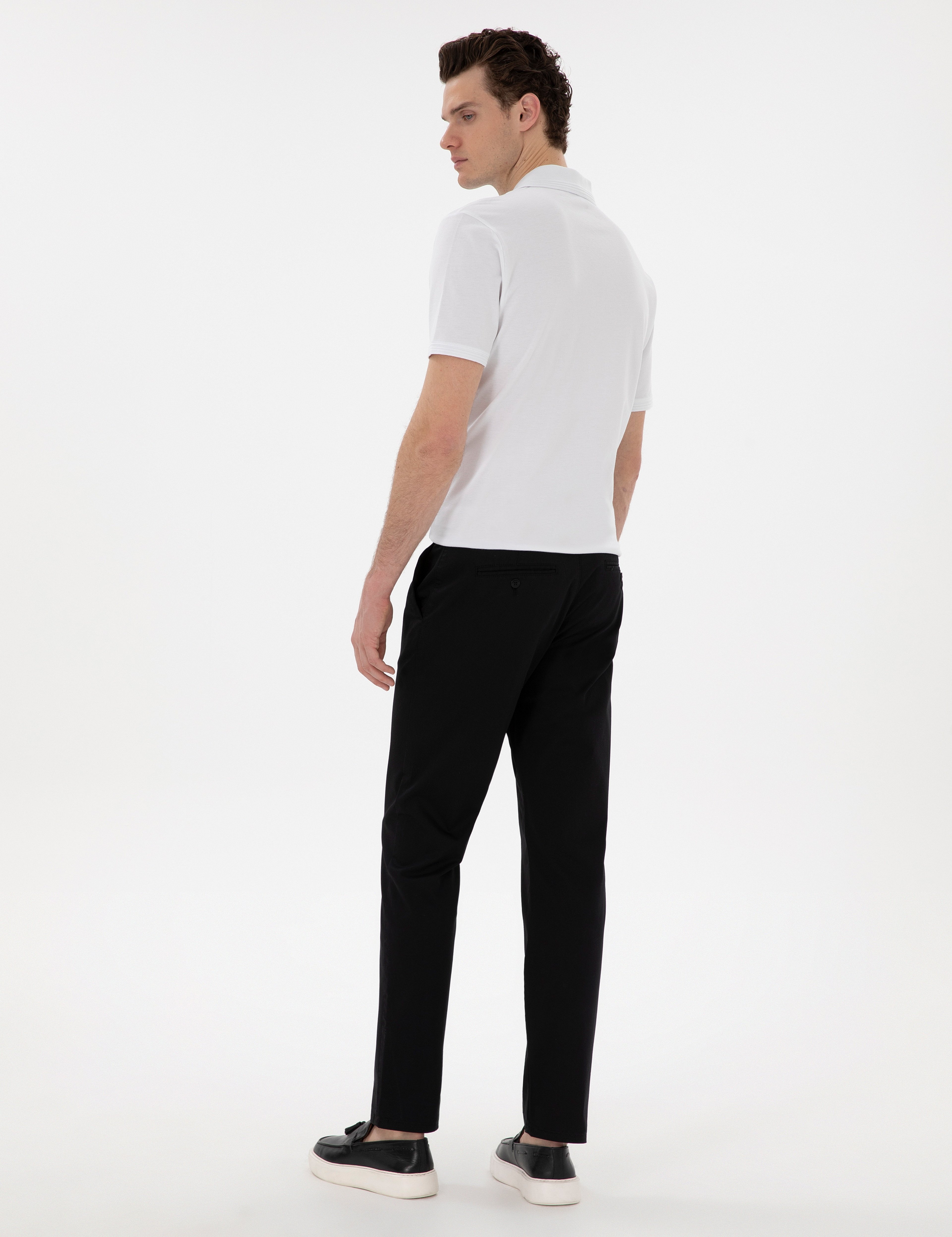 Siyah Regular Fit Basic Kanvas Pantolon - Image 4