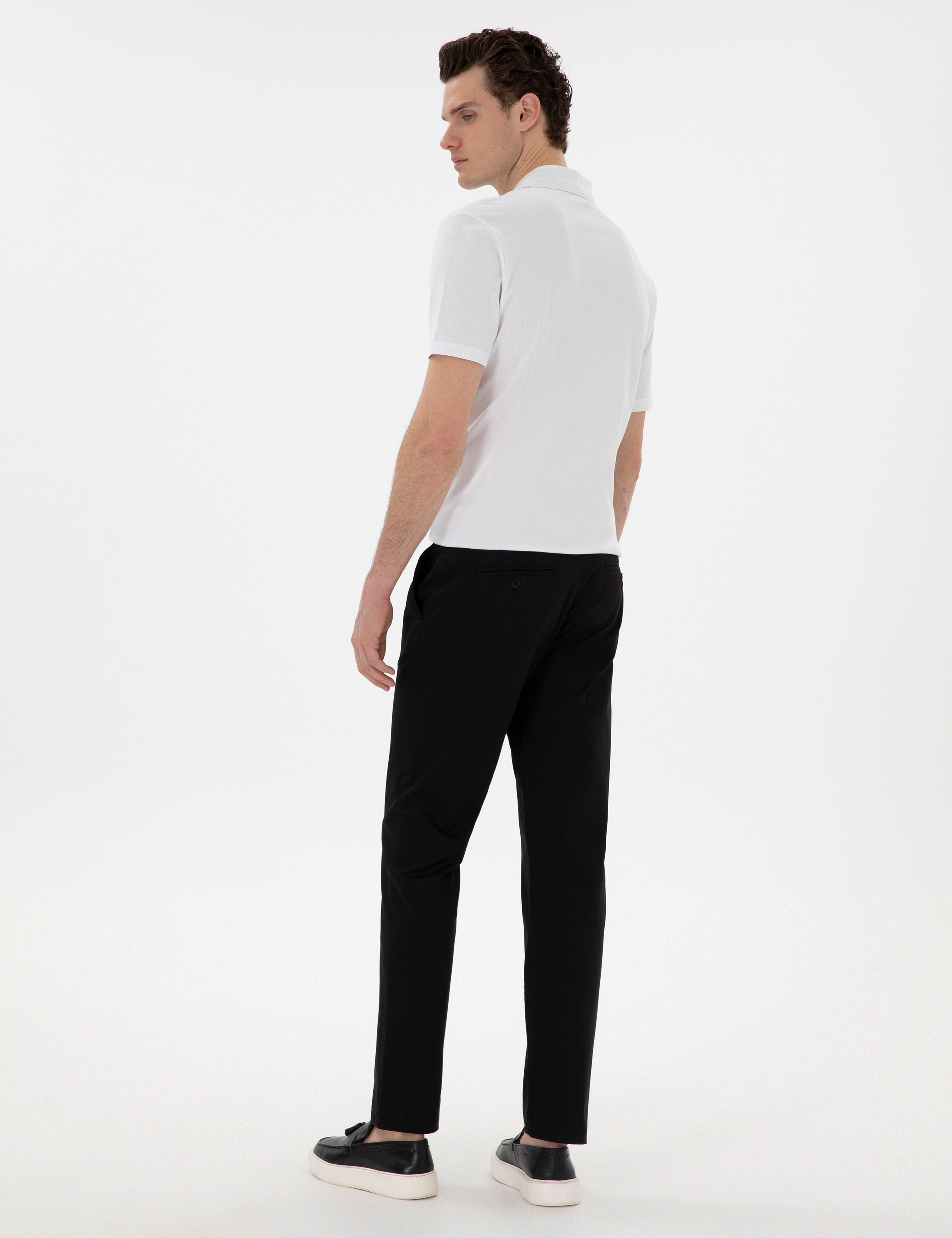 Siyah Regular Fit Basic Kanvas Pantolon