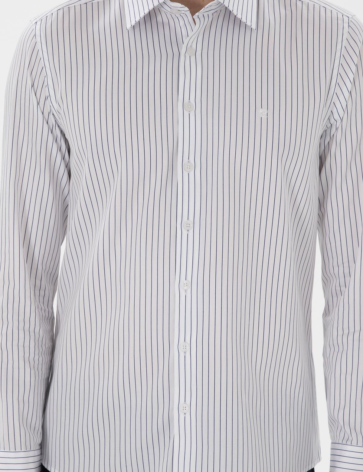 Lacivert Slim Fit Çizgili Uzun Kollu Gömlek - 50306028007