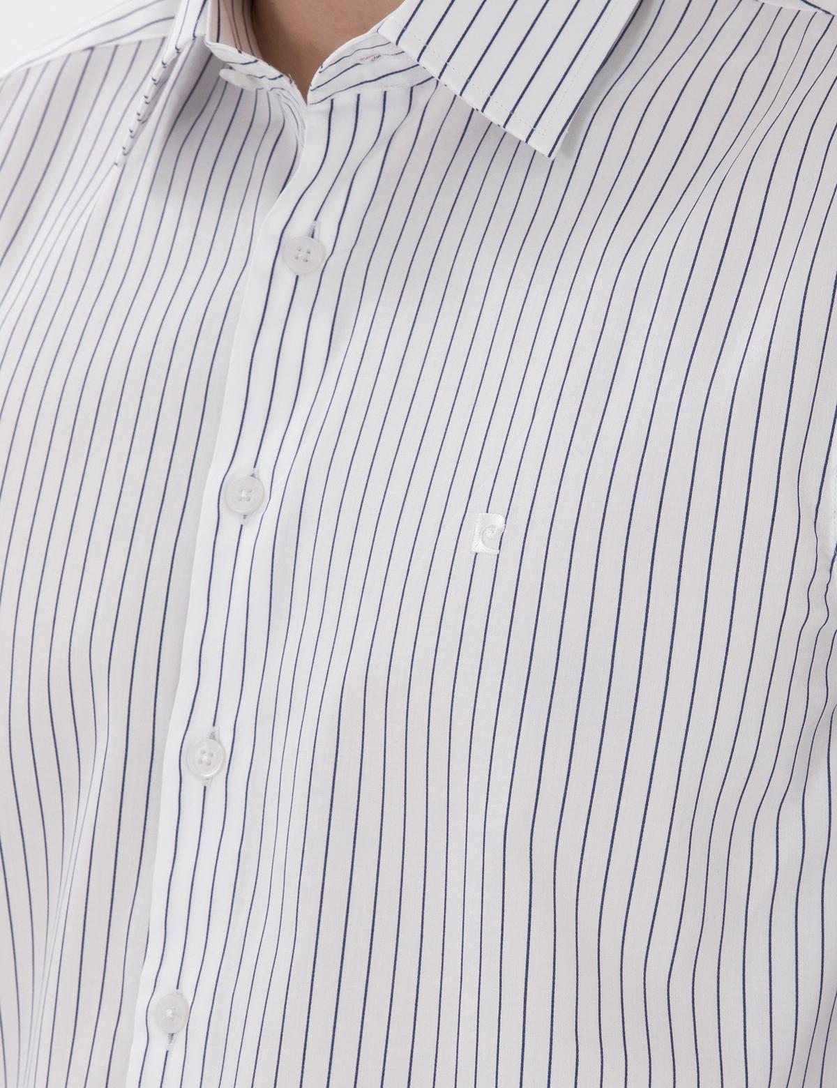 Lacivert Slim Fit Çizgili Uzun Kollu Gömlek - 50306028007