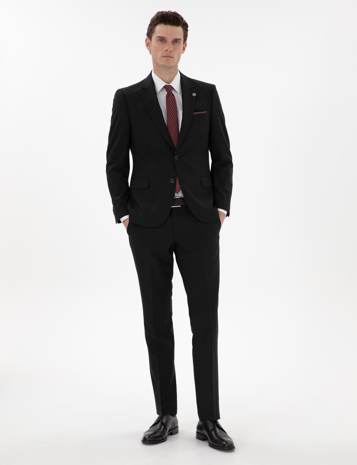 Siyah Slim Fit Takım Elbise