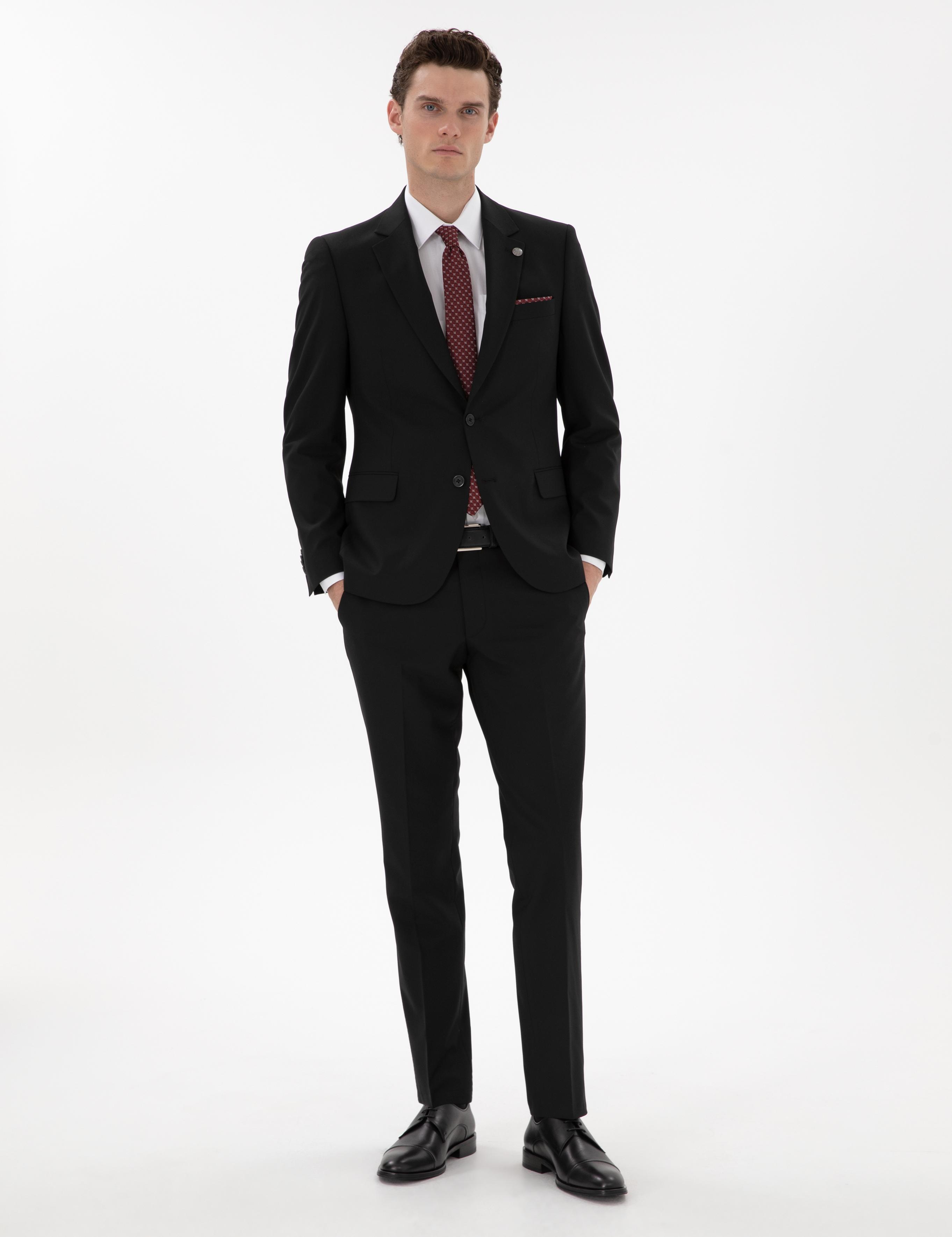 Siyah Slim Fit Takım Elbise