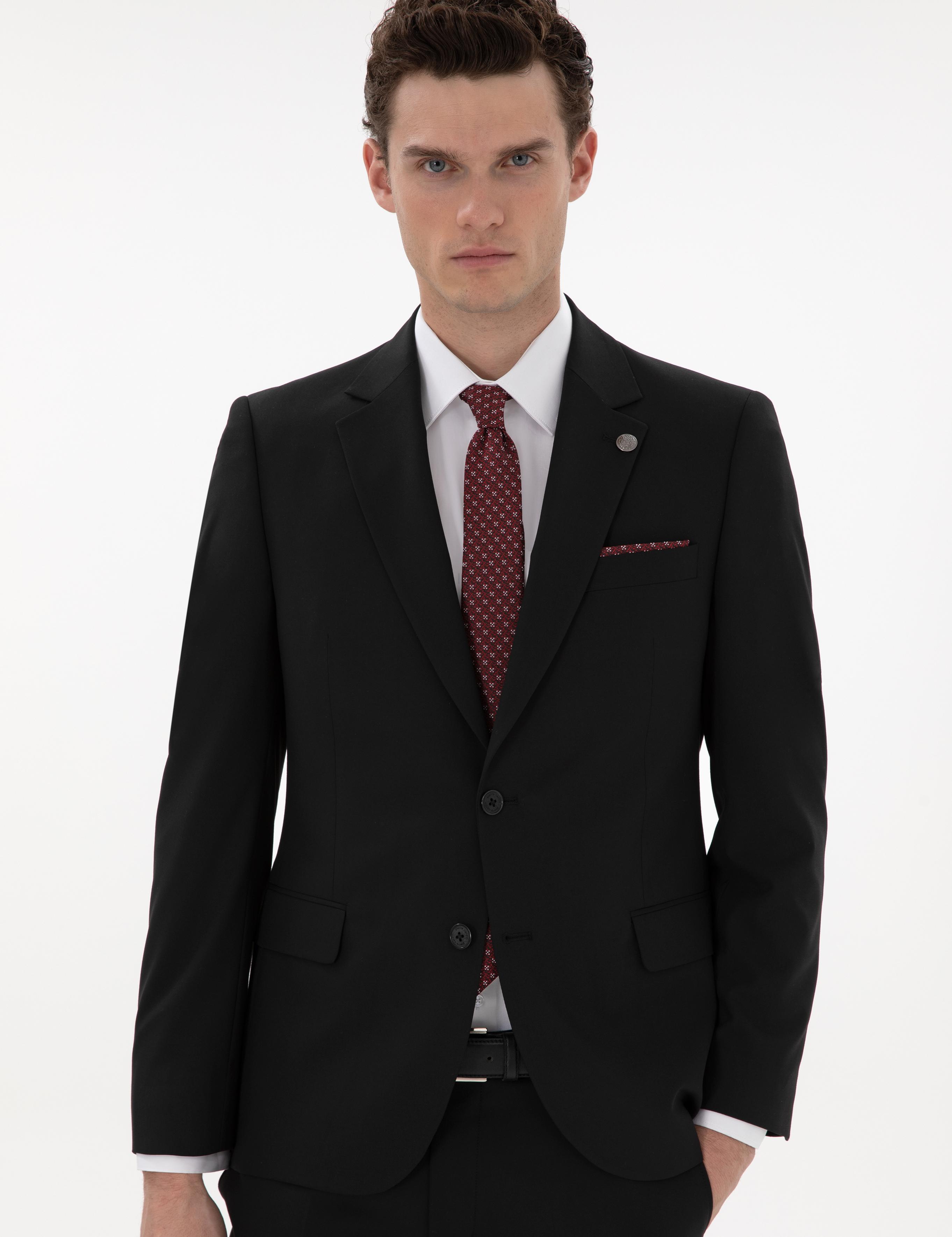 Siyah Slim Fit Takım Elbise