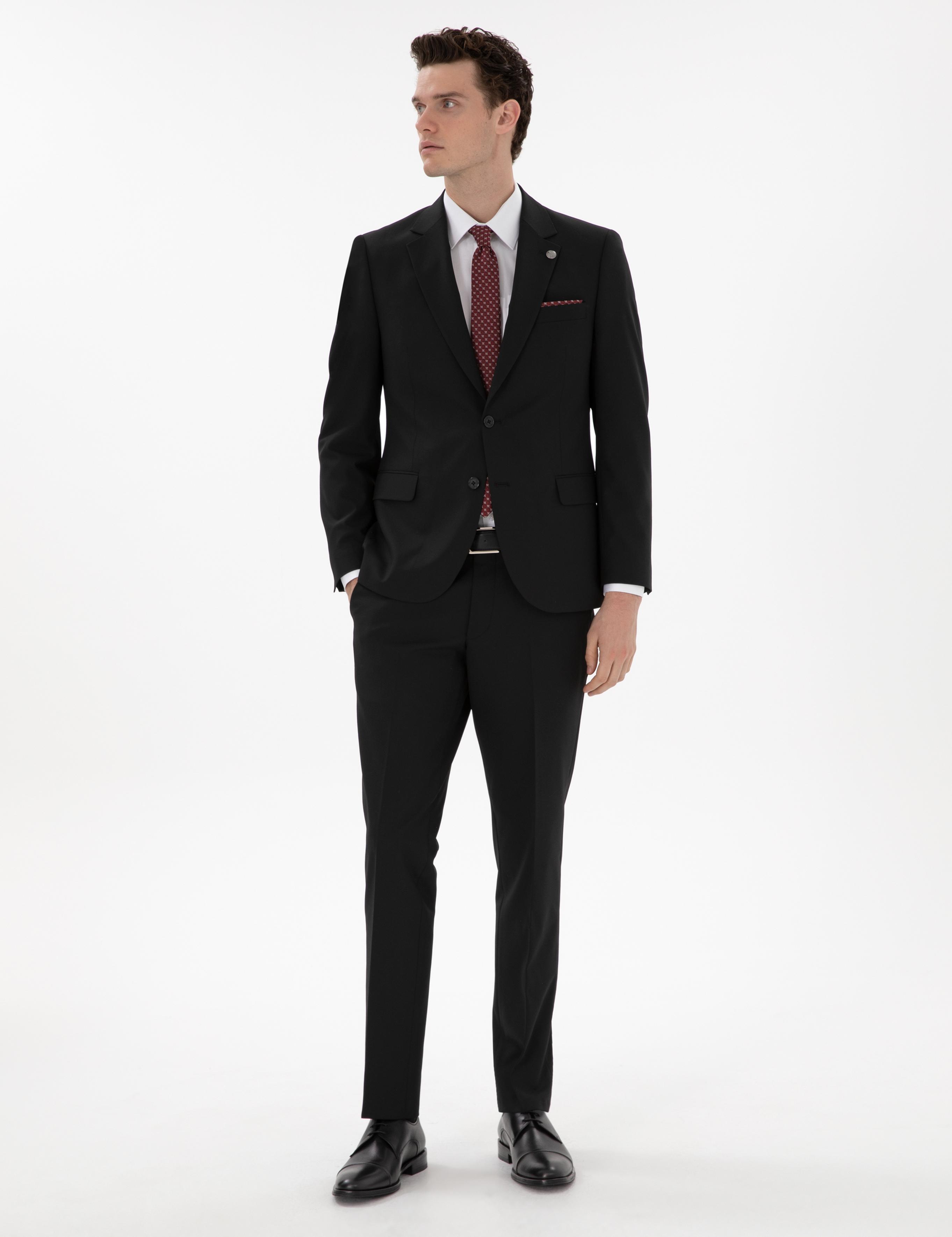 Siyah Slim Fit Takım Elbise