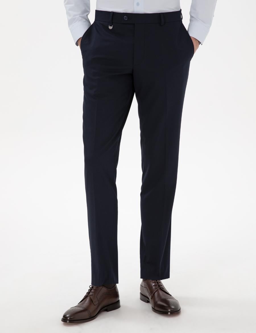 Lacivert Slim Fit Kumaş Pantolon