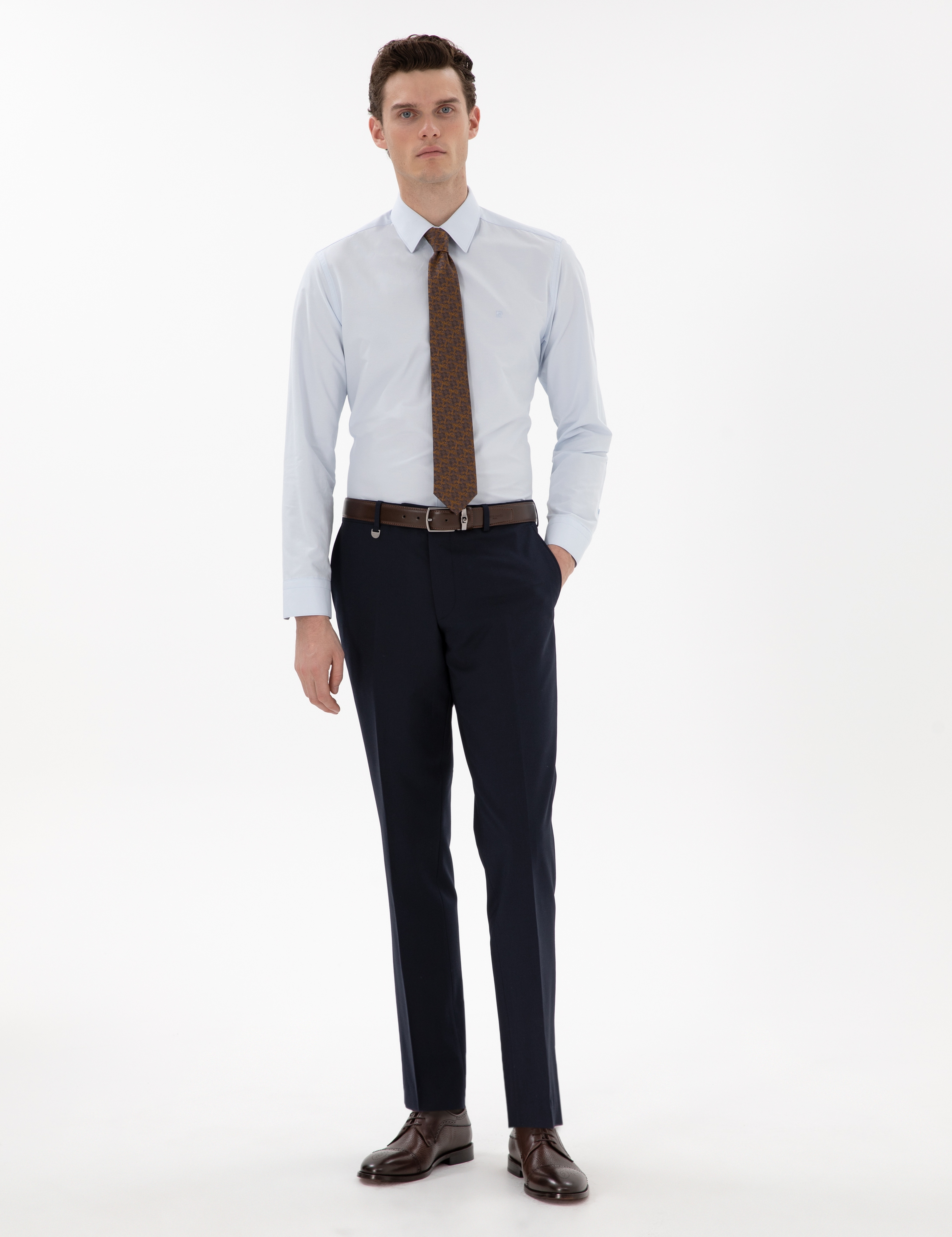 Lacivert Slim Fit Kumaş Pantolon - Image 3
