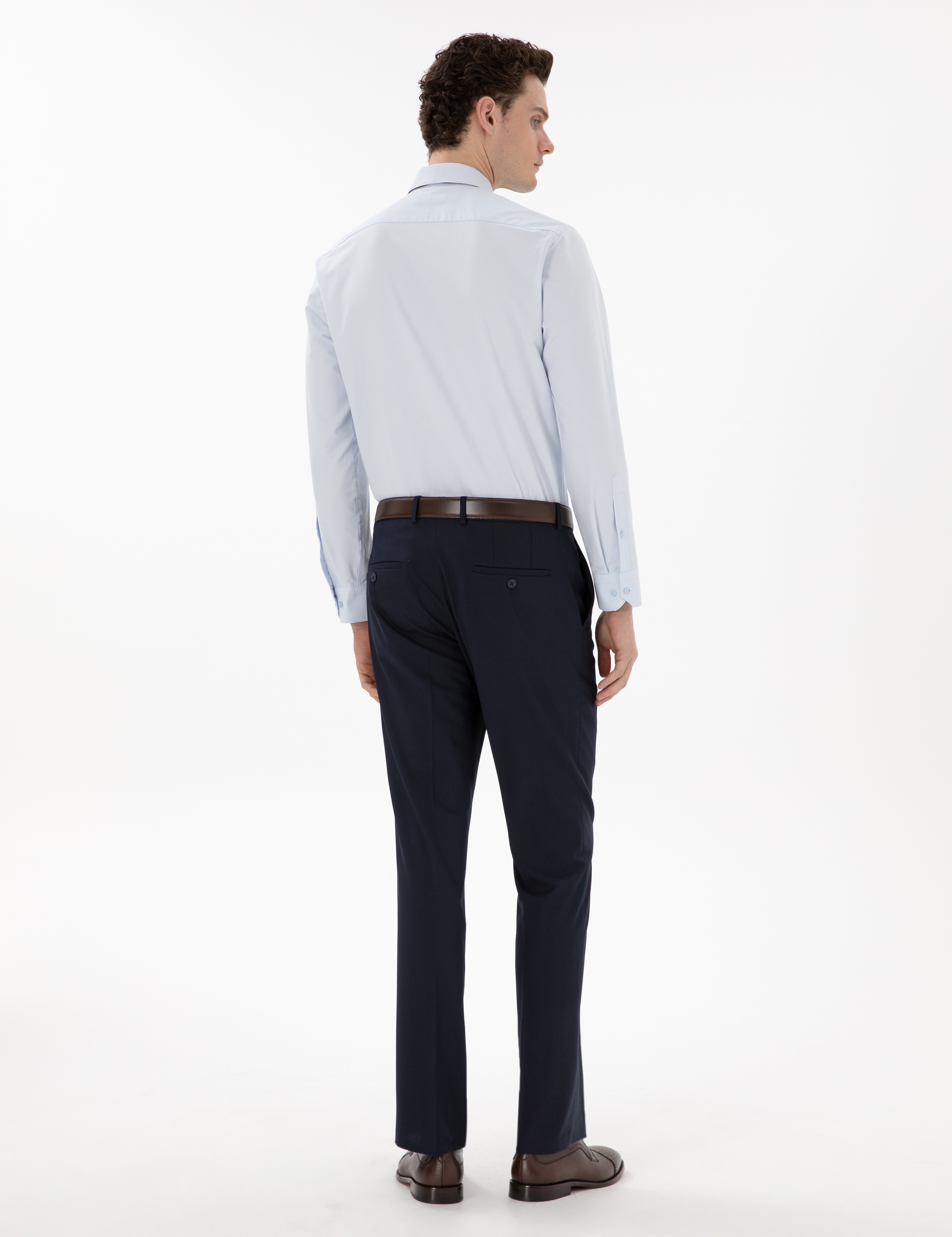 Lacivert Slim Fit Kumaş Pantolon - Image 4