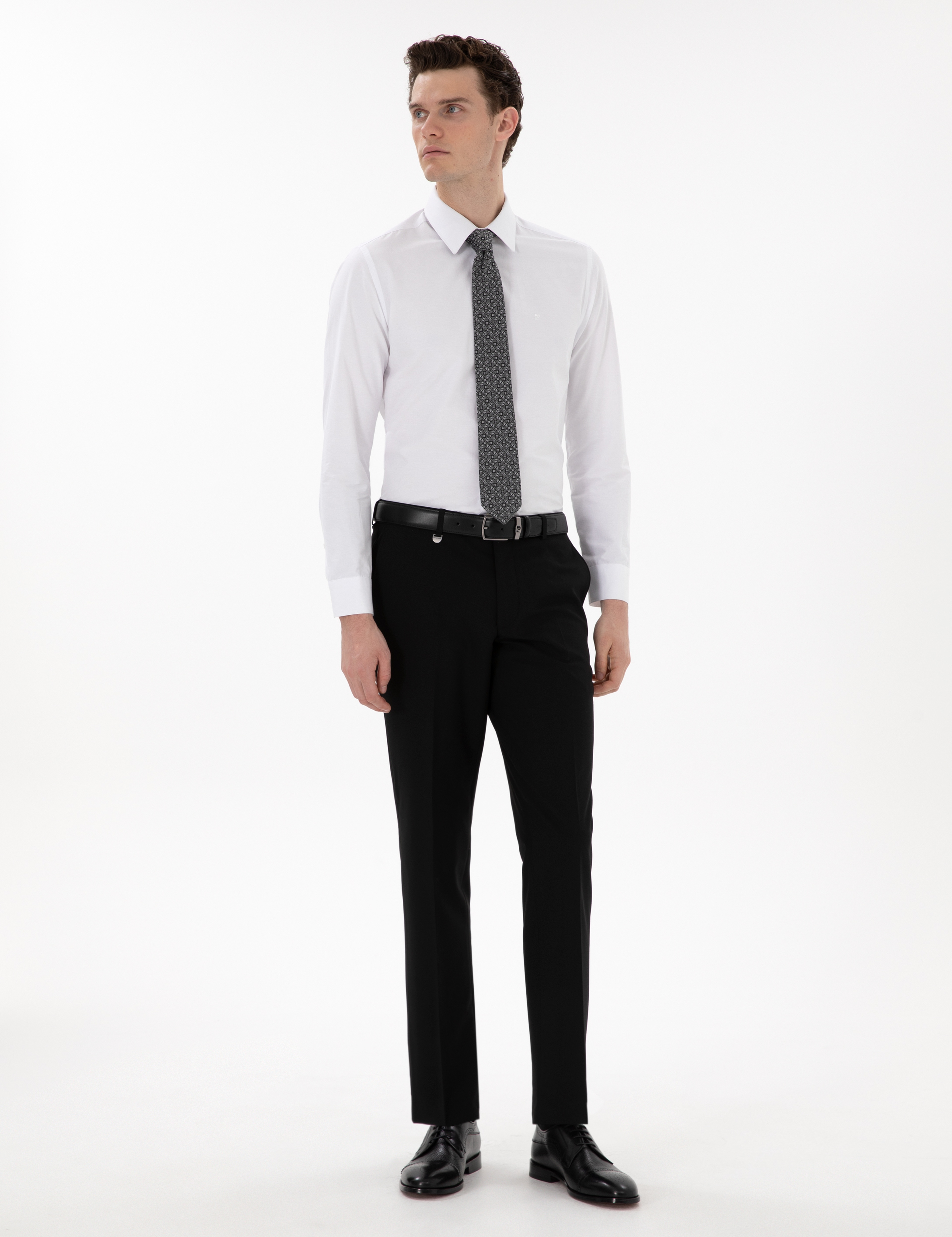 Siyah Slim Fit Kumaş Pantolon - Image 1