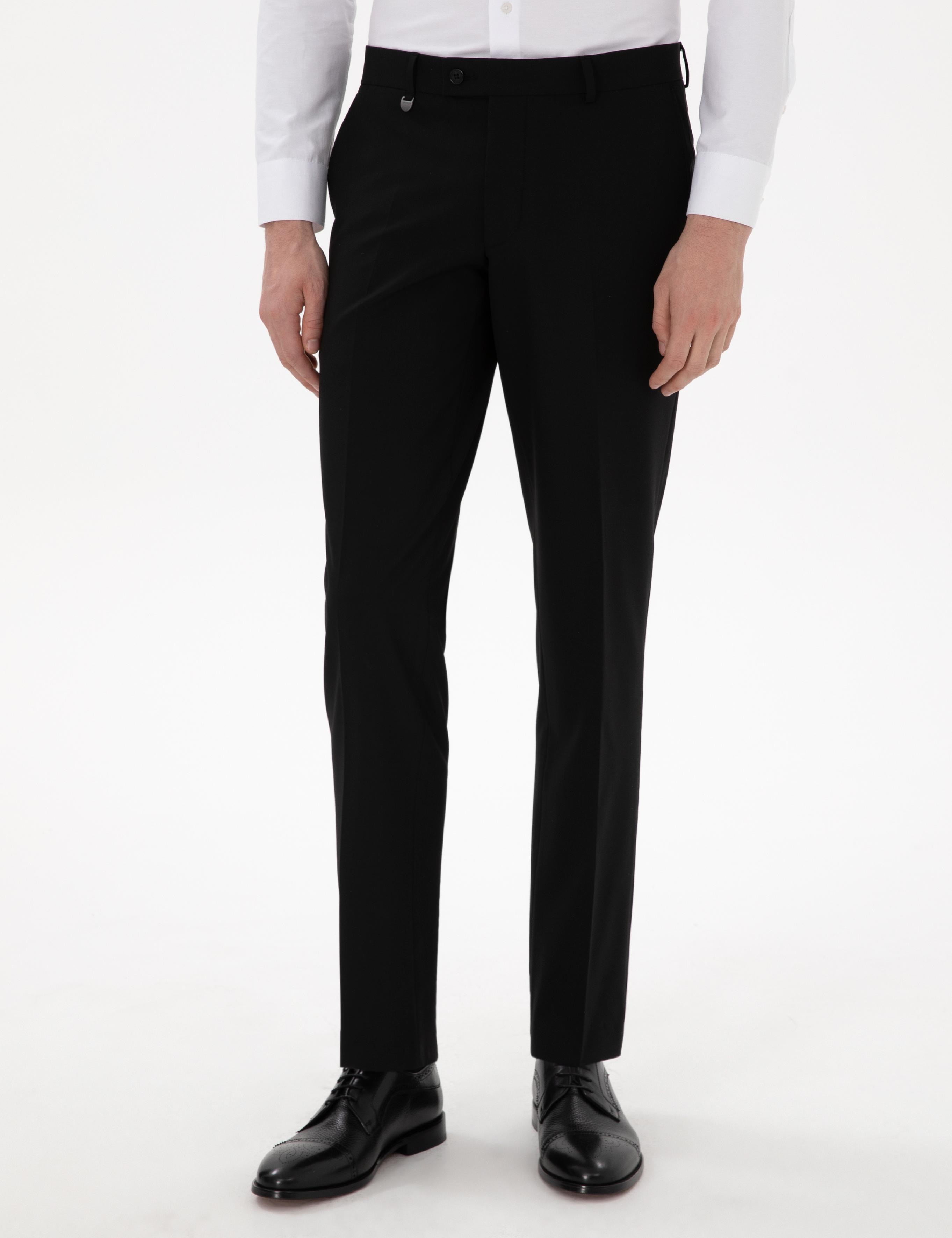 Siyah Slim Fit Kumaş Pantolon