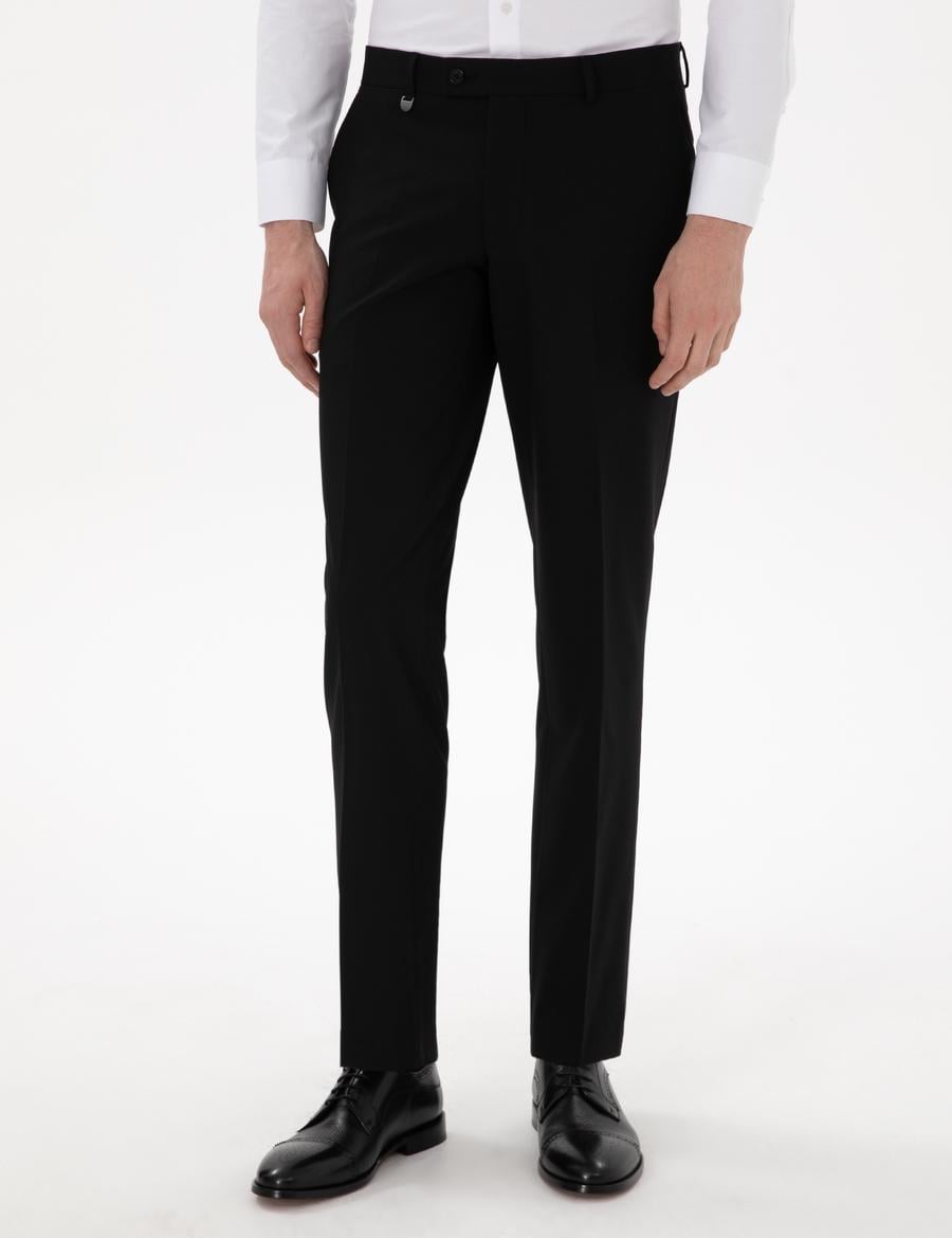 Siyah Slim Fit Kumaş Pantolon