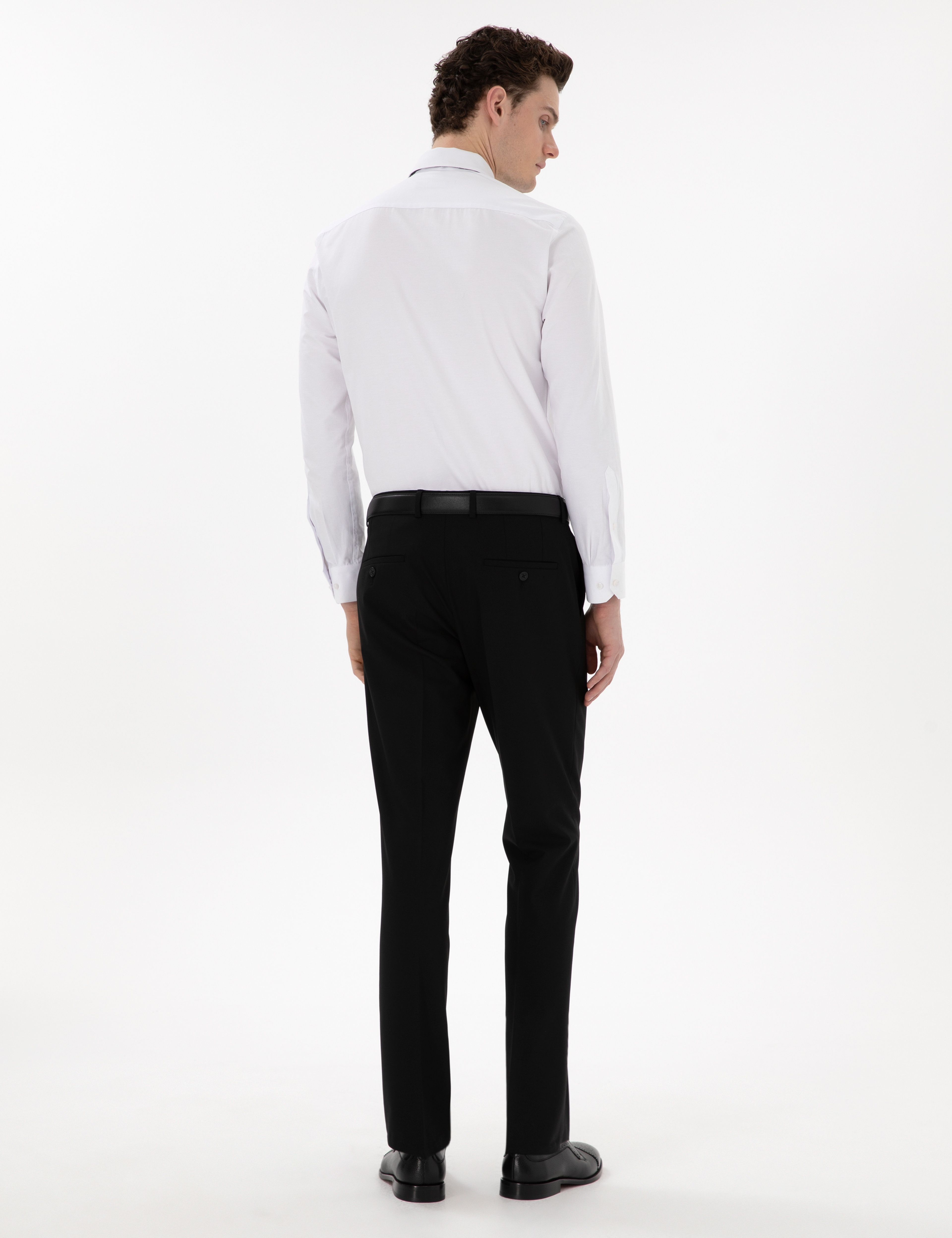 Siyah Slim Fit Kumaş Pantolon - Image 4