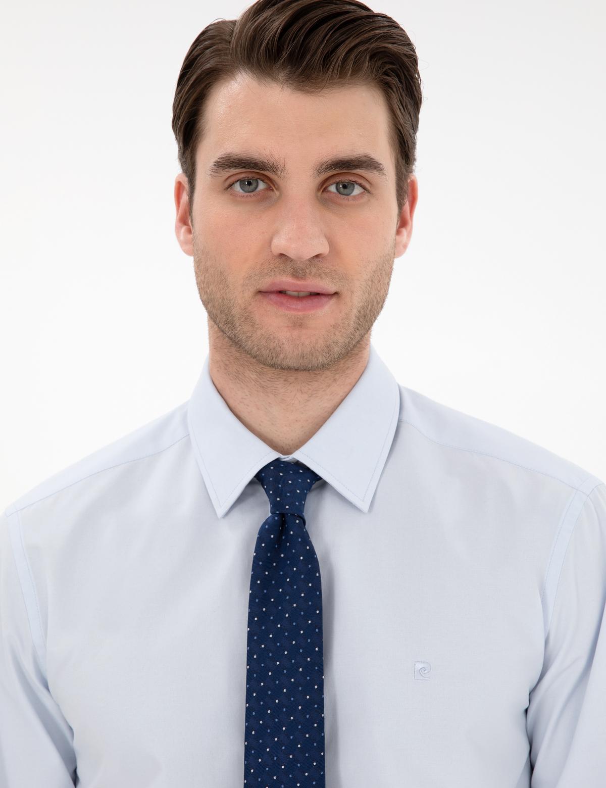 Açık Mavi Slim Fit Uzun Kollu Basic Gömlek - 50307297005