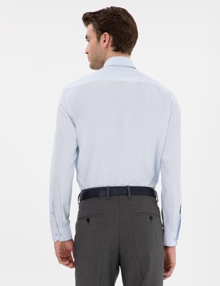 Açık Mavi Slim Fit Uzun Kollu Basic Gömlek - 50307297005