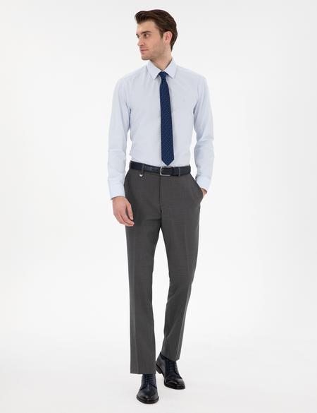 Açık Mavi Slim Fit Uzun Kollu Basic Gömlek - 50307297005