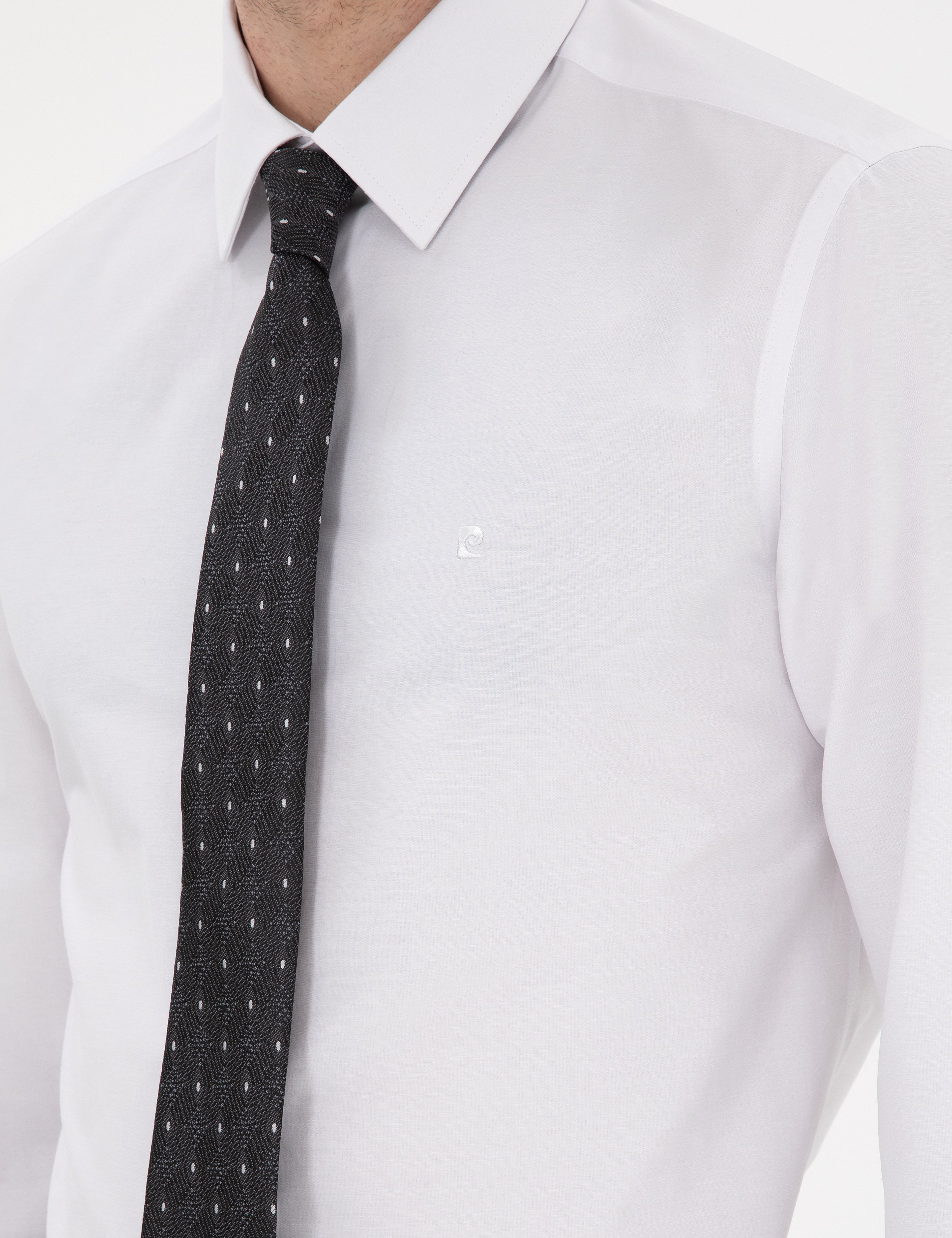 Beyaz Slim Fit Uzun Kollu Basic Gömlek - Image 7