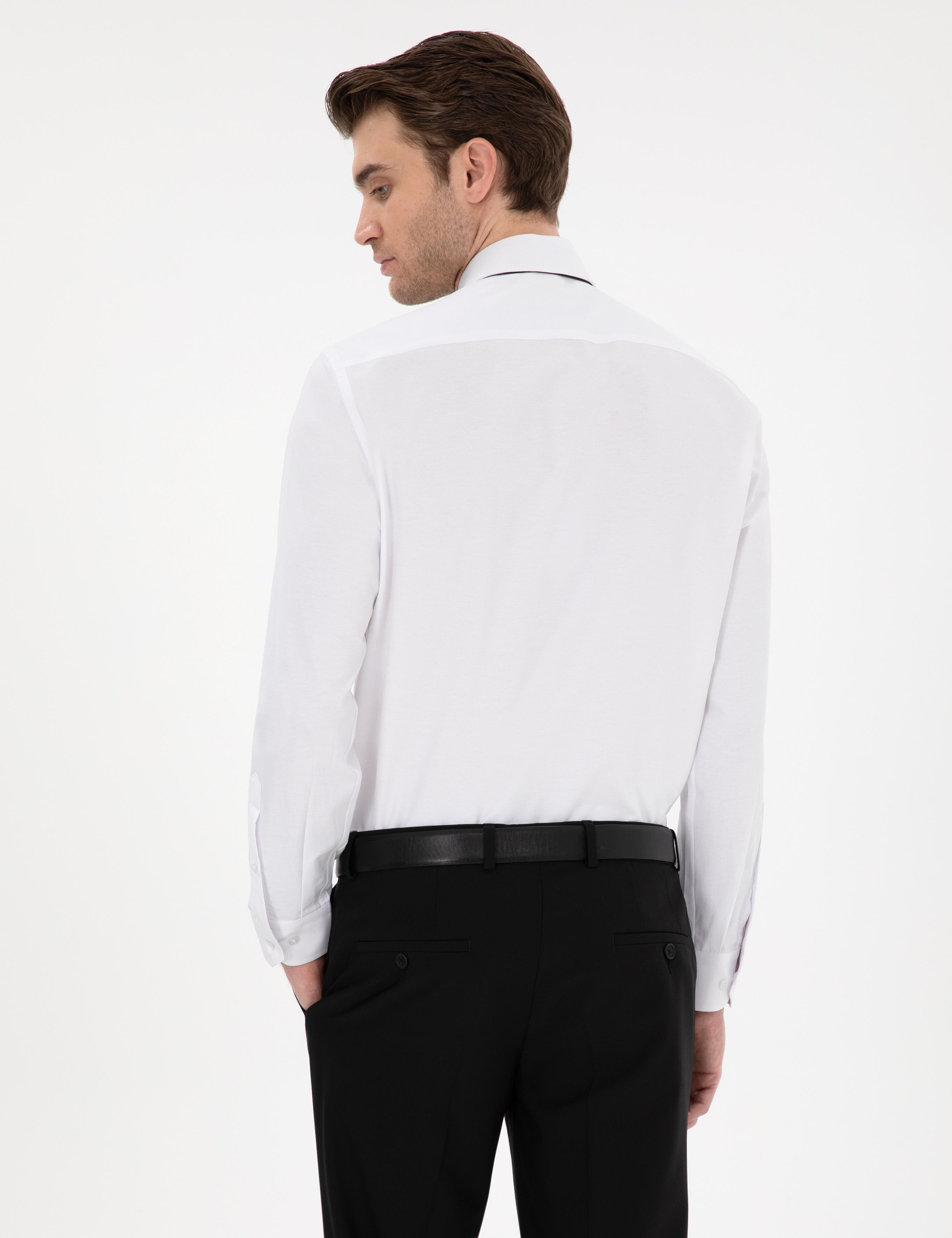 Beyaz Slim Fit Uzun Kollu Basic Gömlek