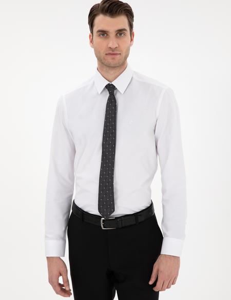 Beyaz Slim Fit Uzun Kollu Basic Gömlek - 50307297016