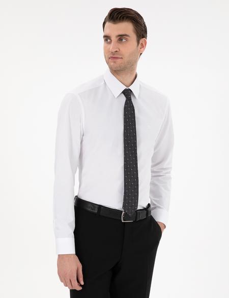 Beyaz Slim Fit Uzun Kollu Basic Gömlek - 50307297016