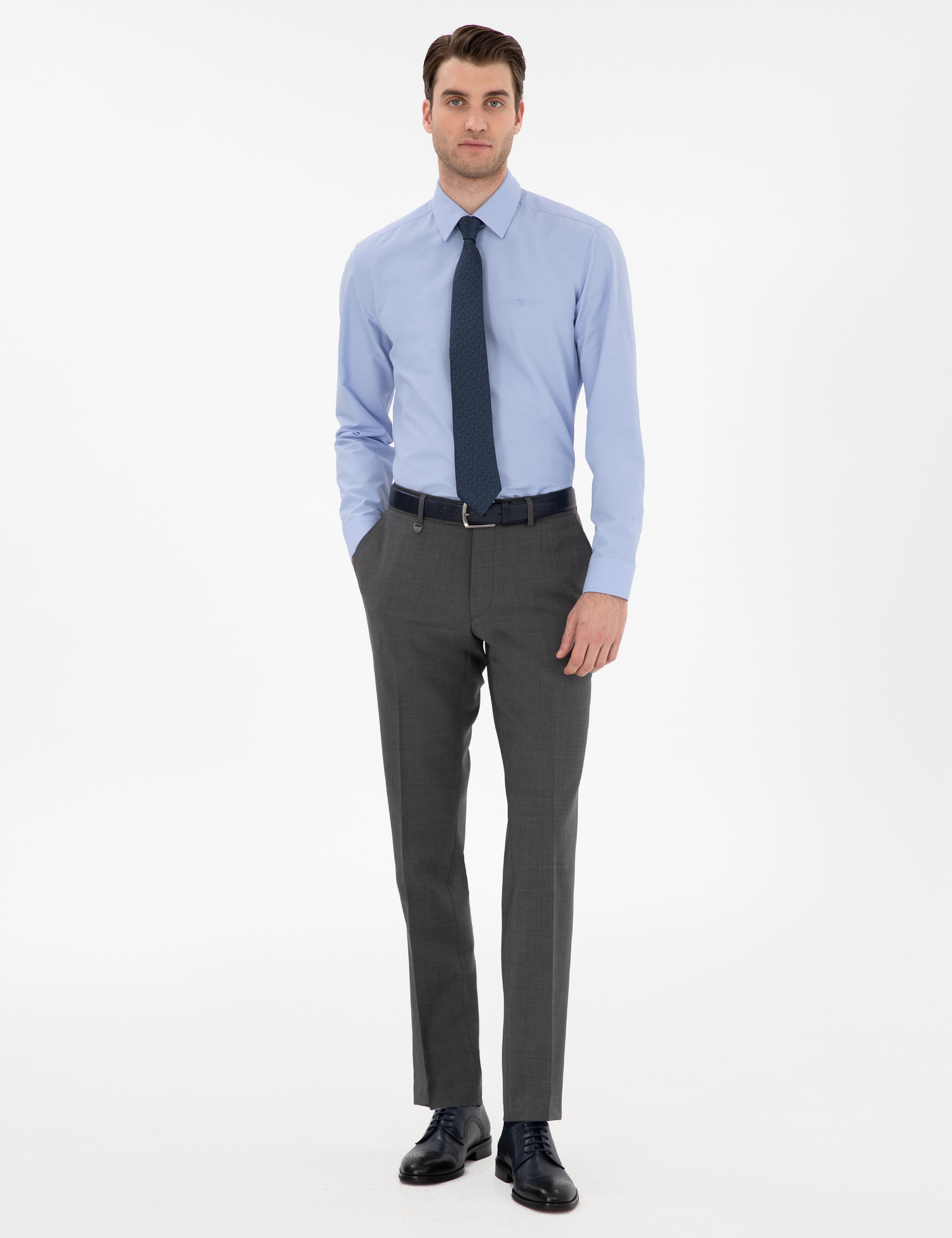 Mavi Slim Fit Uzun Kollu Basic Gömlek