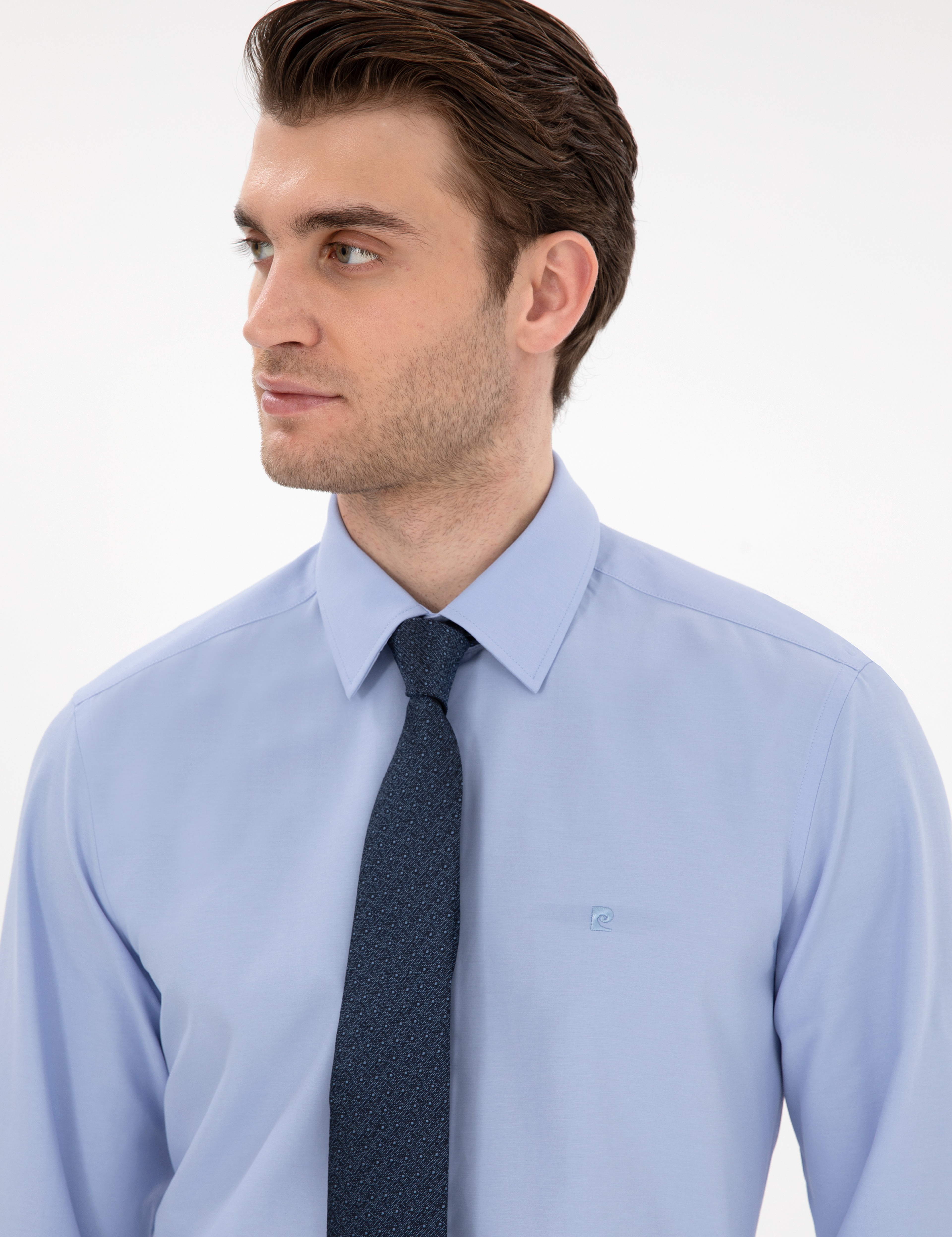 Mavi Slim Fit Uzun Kollu Basic Gömlek - Image 2