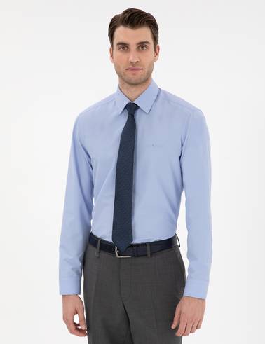Mavi Slim Fit Uzun Kollu Basic Gömlek