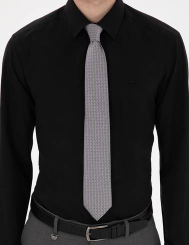 Siyah Regular Fit Uzun Kollu Basic Gömlek