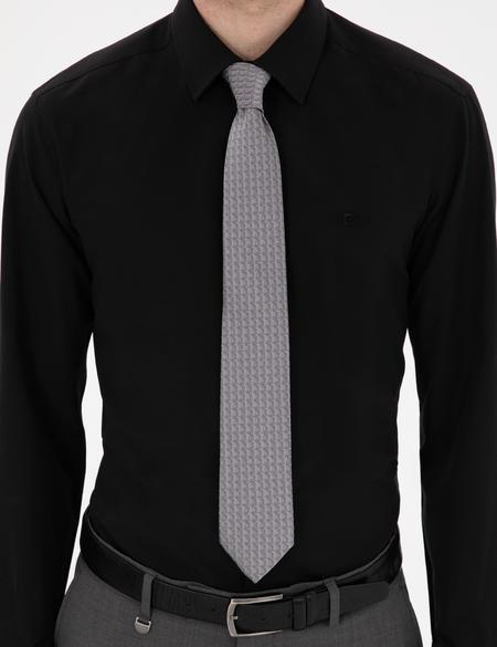 Siyah Regular Fit Uzun Kollu Basic Gömlek - 50307198016