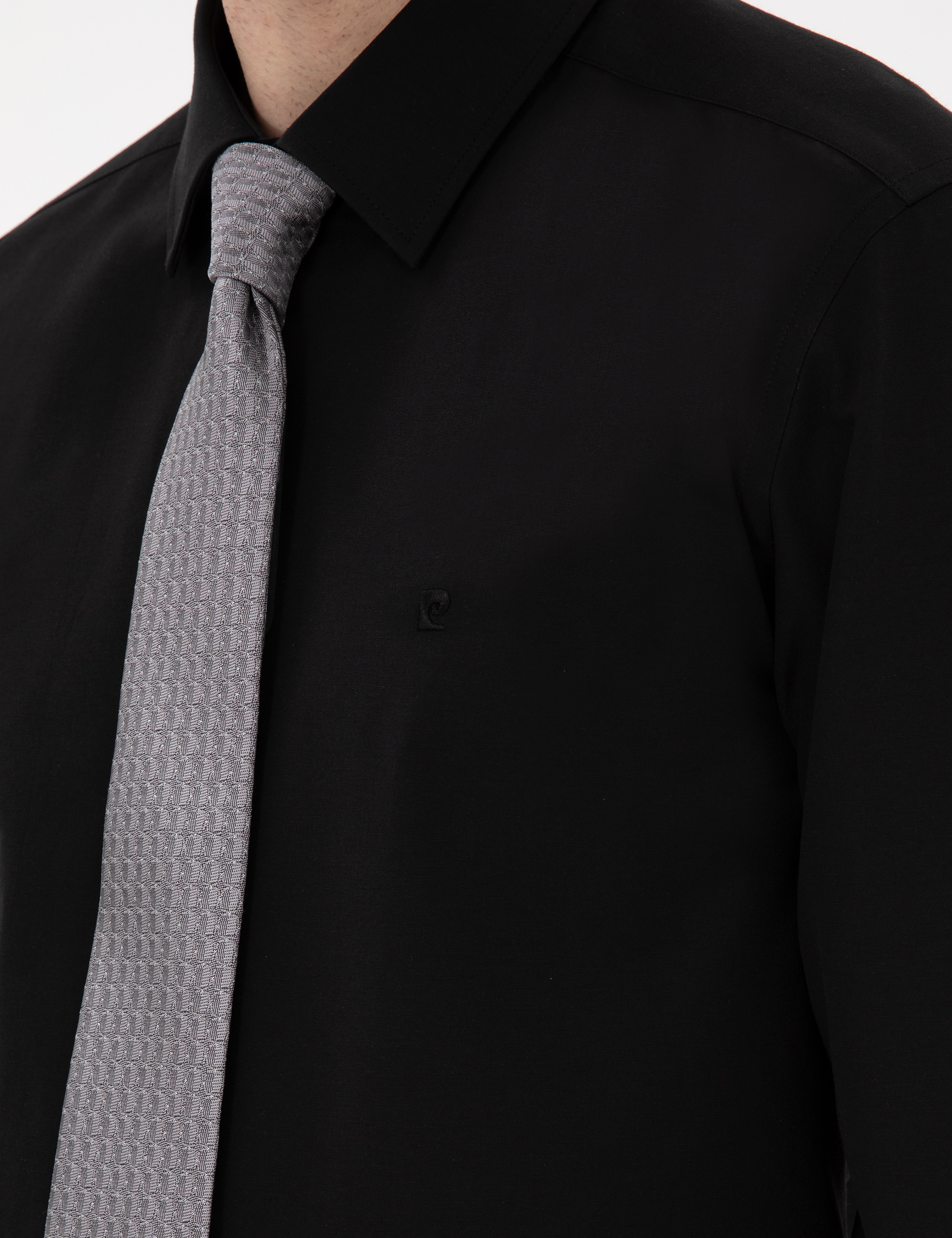 Siyah Regular Fit Uzun Kollu Basic Gömlek - Image 7