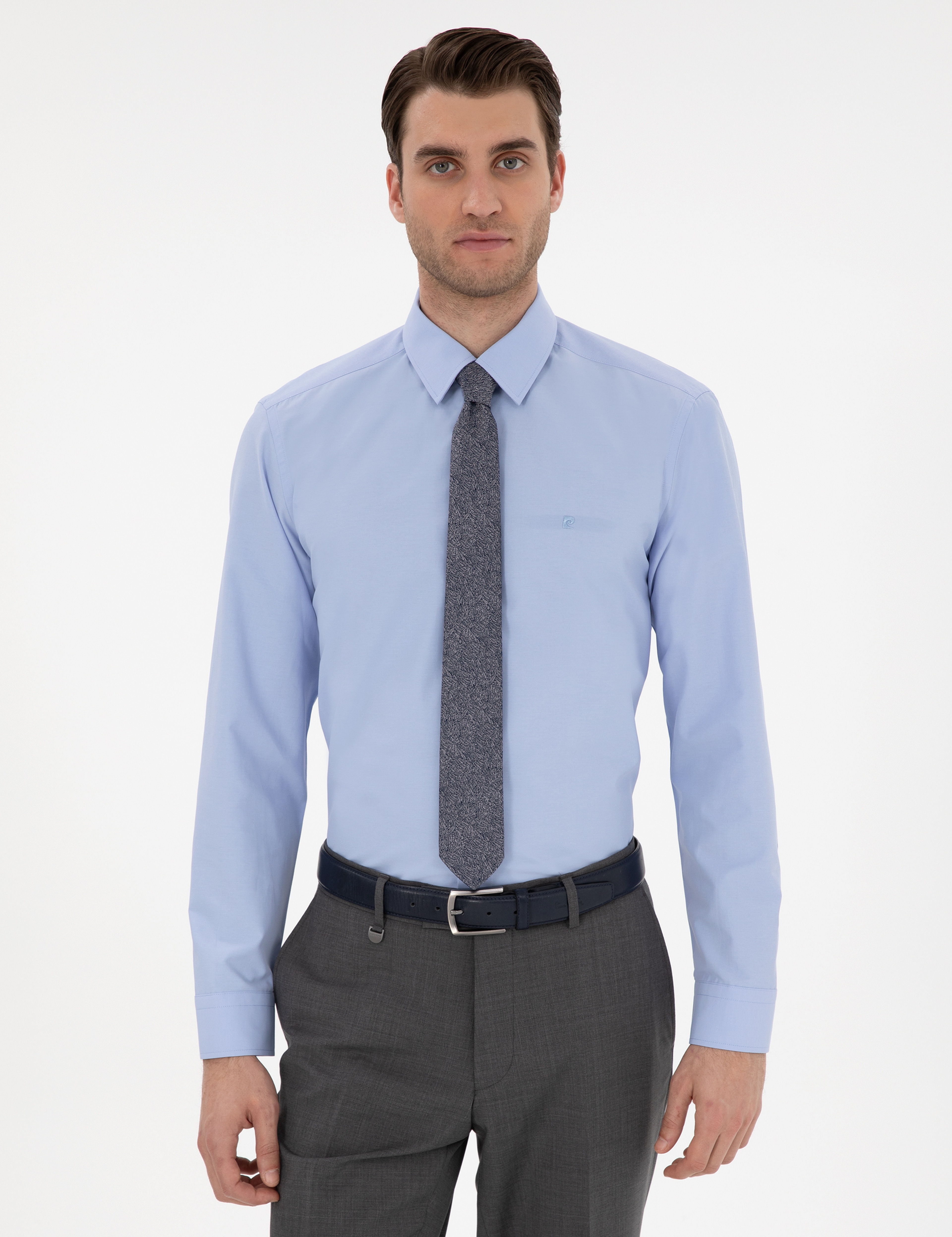 Mavi Regular Fit Uzun Kollu Basic Gömlek - Image 1