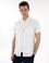 Beyaz Regular Fit Keten Karışımlı Kısa Kollu Gömlek