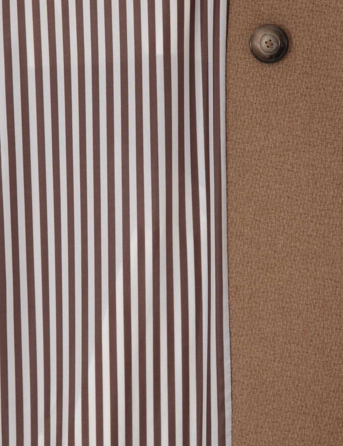 Bej Ex. Slim Fit Yün Karışımlı Kaşe Kaban - 50293291024