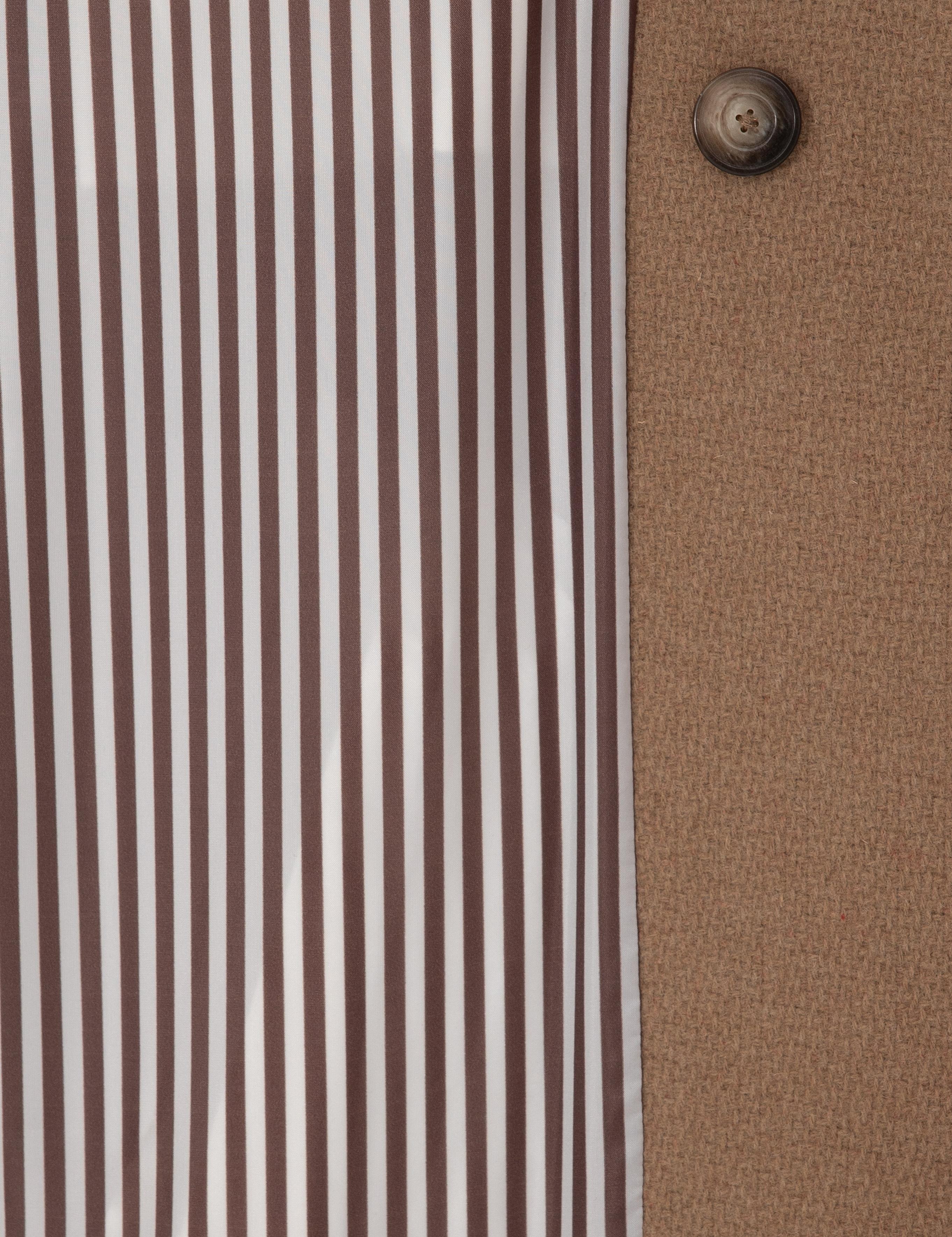 Bej Ex. Slim Fit Yün Karışımlı Kaşe Kaban