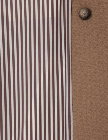 Bej Ex. Slim Fit Yün Karışımlı Kaşe Kaban