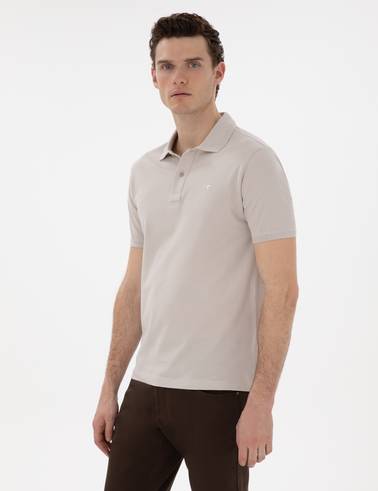 Taş Slim Fit Kıvrılmaz Polo Yaka Basic Tişört