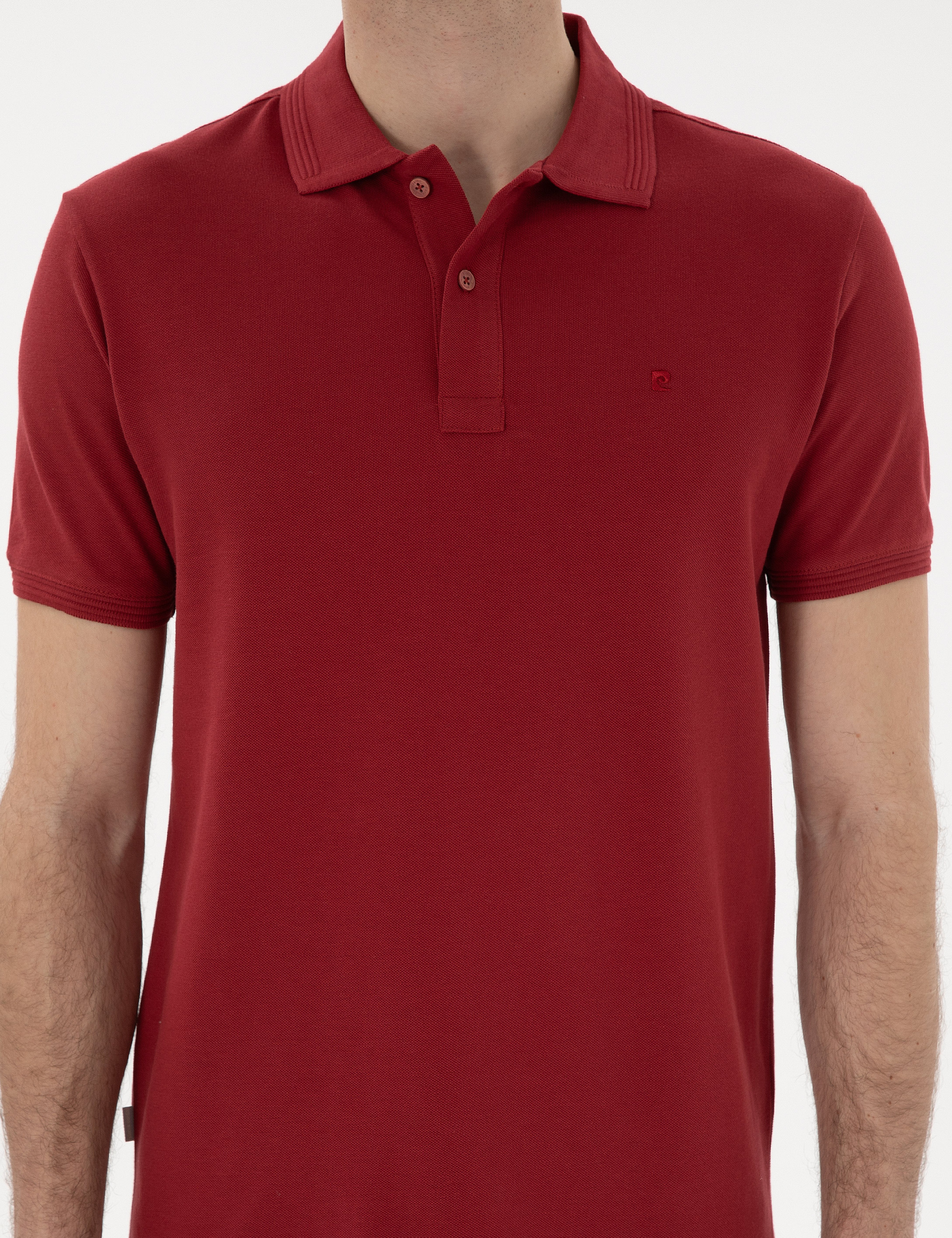 Nar Çiçeği Slim Fit Kıvrılmaz Polo Yaka Basic Tişört - Image 6