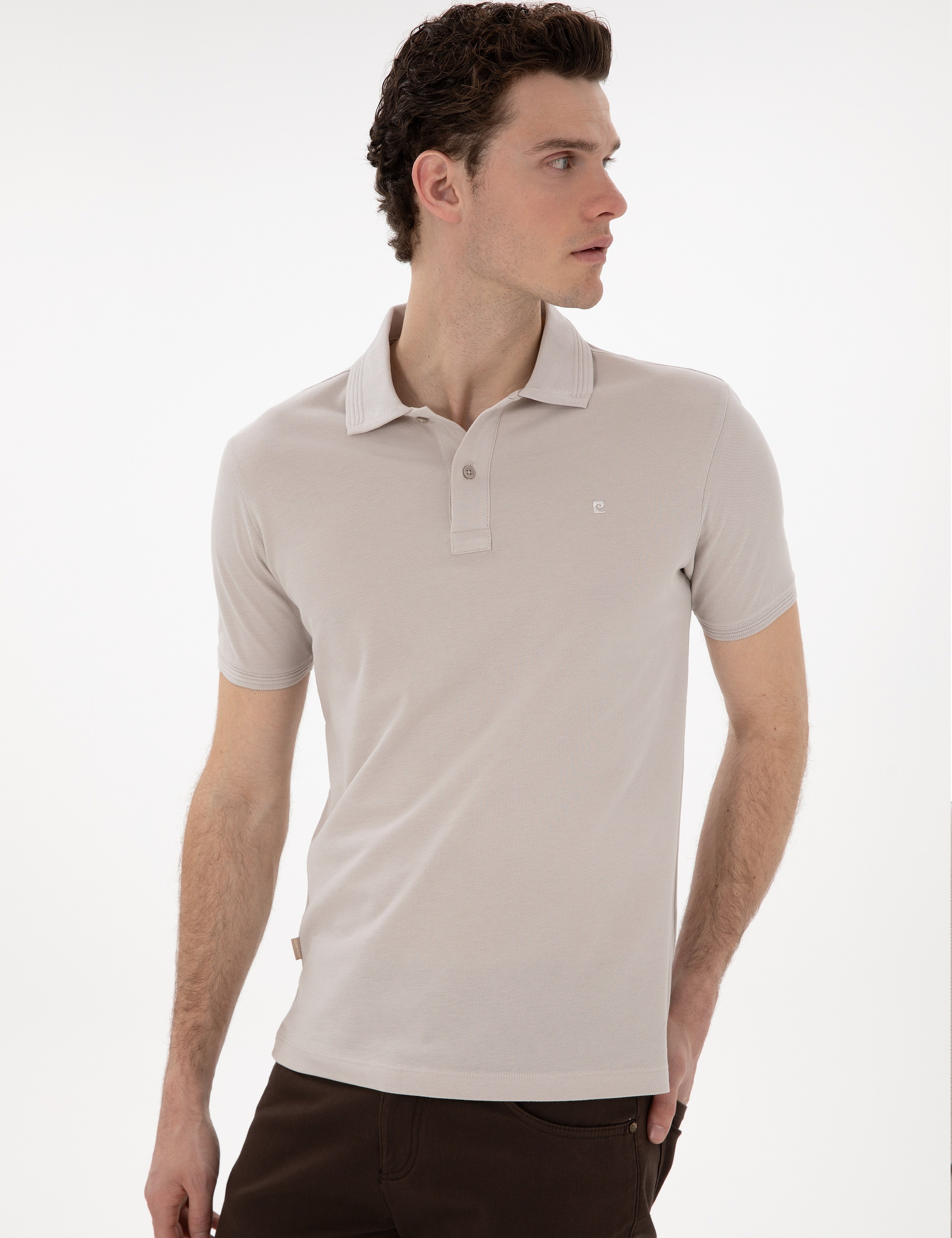 Taş Slim Fit Kıvrılmaz Polo Yaka Basic Tişört - Image 3