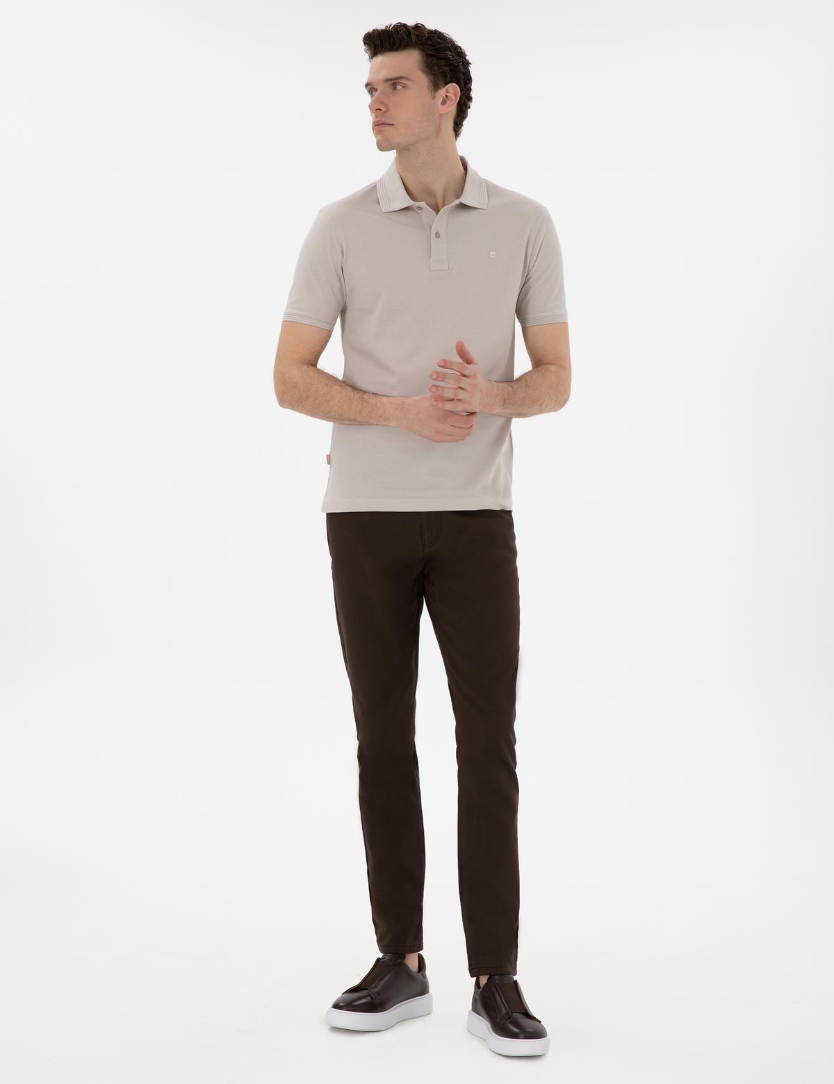 Taş Slim Fit Kıvrılmaz Polo Yaka Basic Tişört - 50302561017