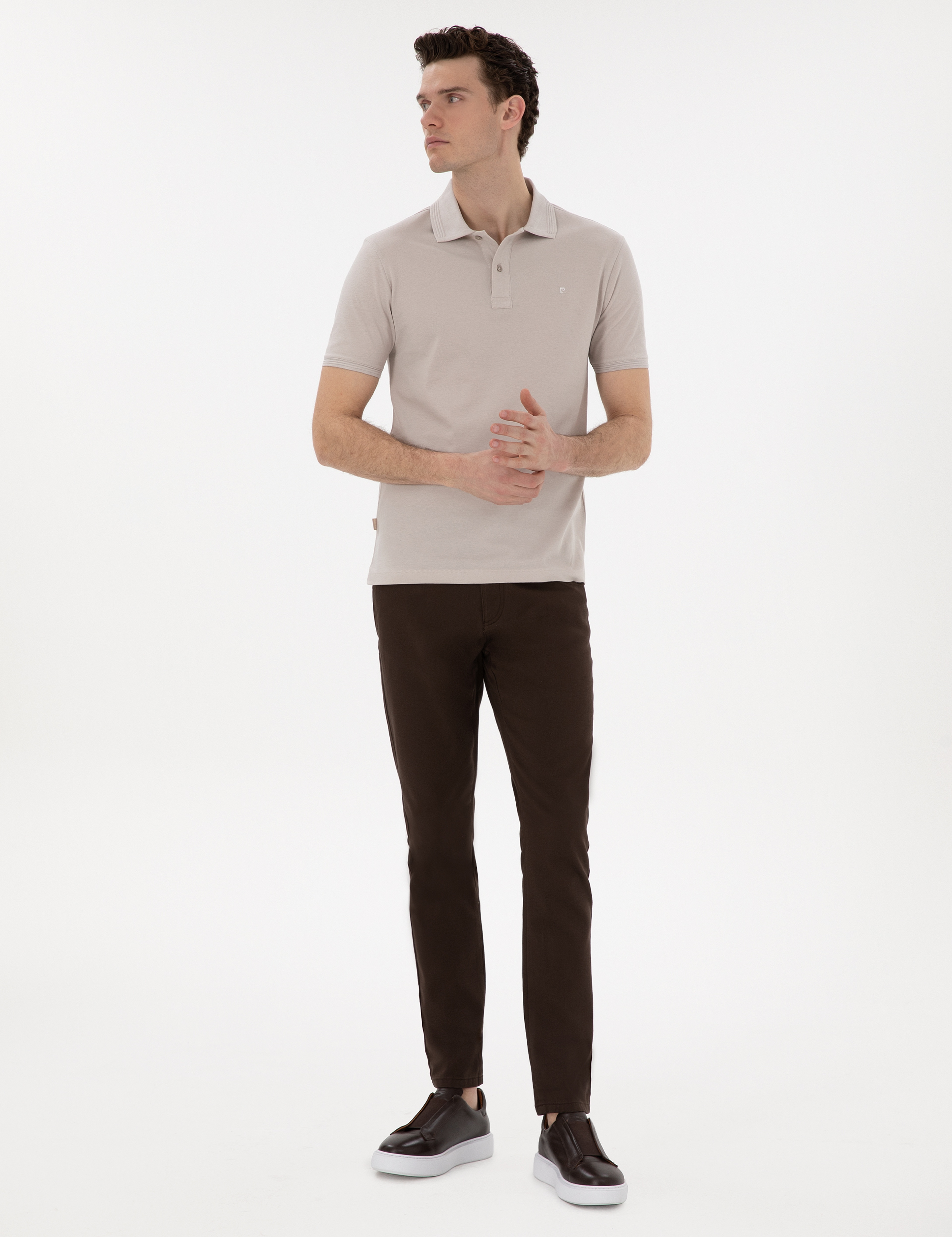 Taş Slim Fit Kıvrılmaz Polo Yaka Basic Tişört - Image 4