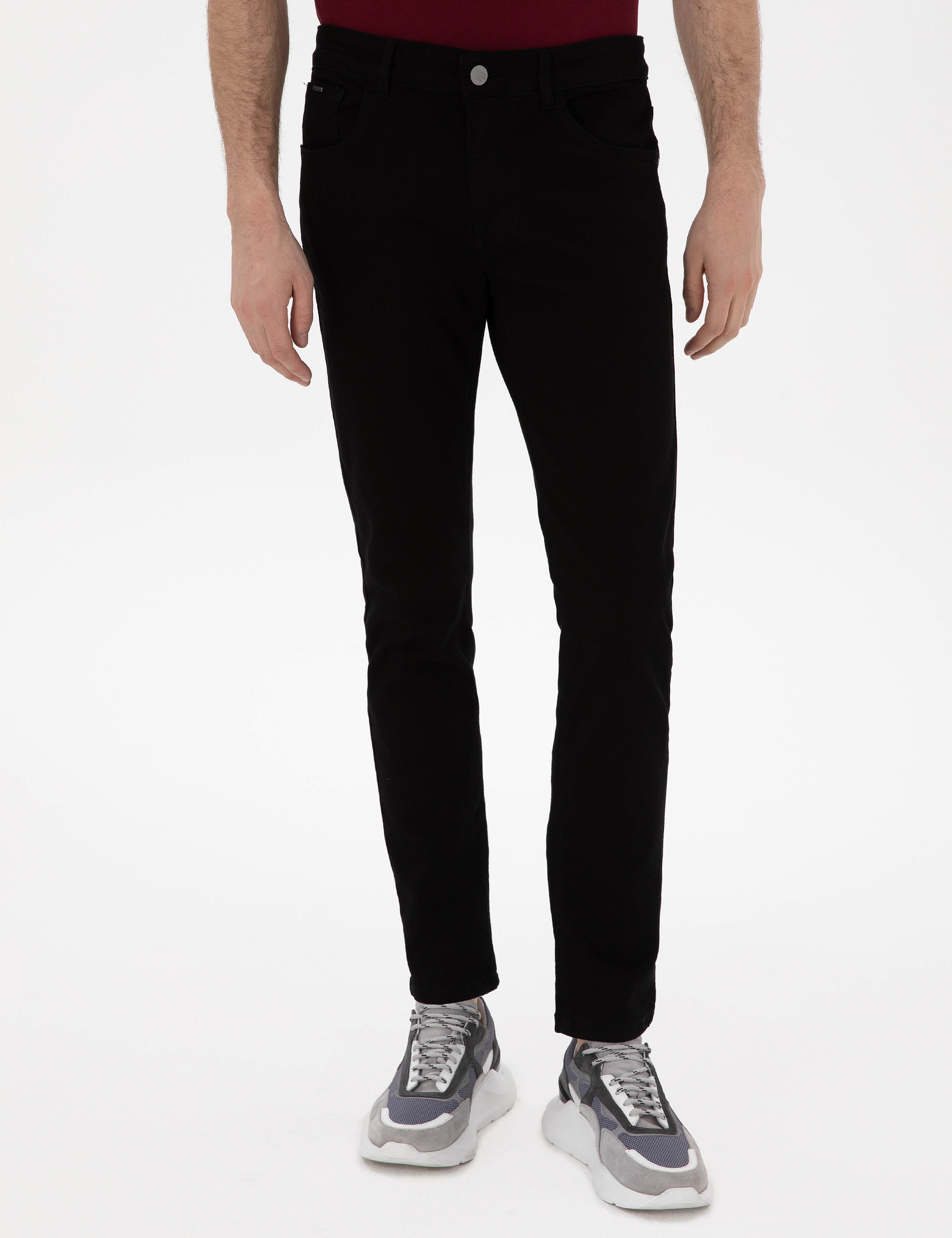 Siyah Slim Fit Jean Pantolon - Image 2