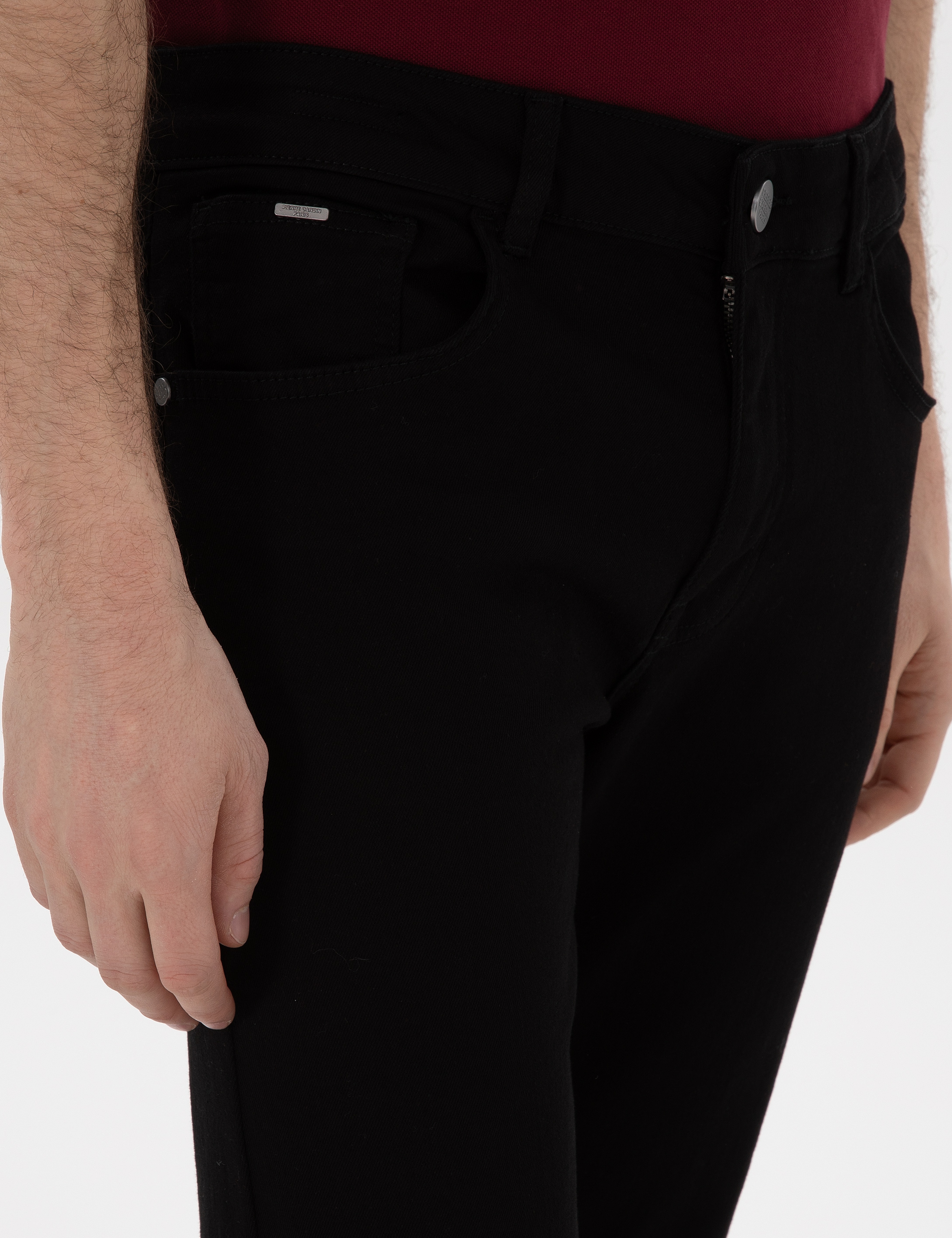 Siyah Slim Fit Jean Pantolon - Image 5