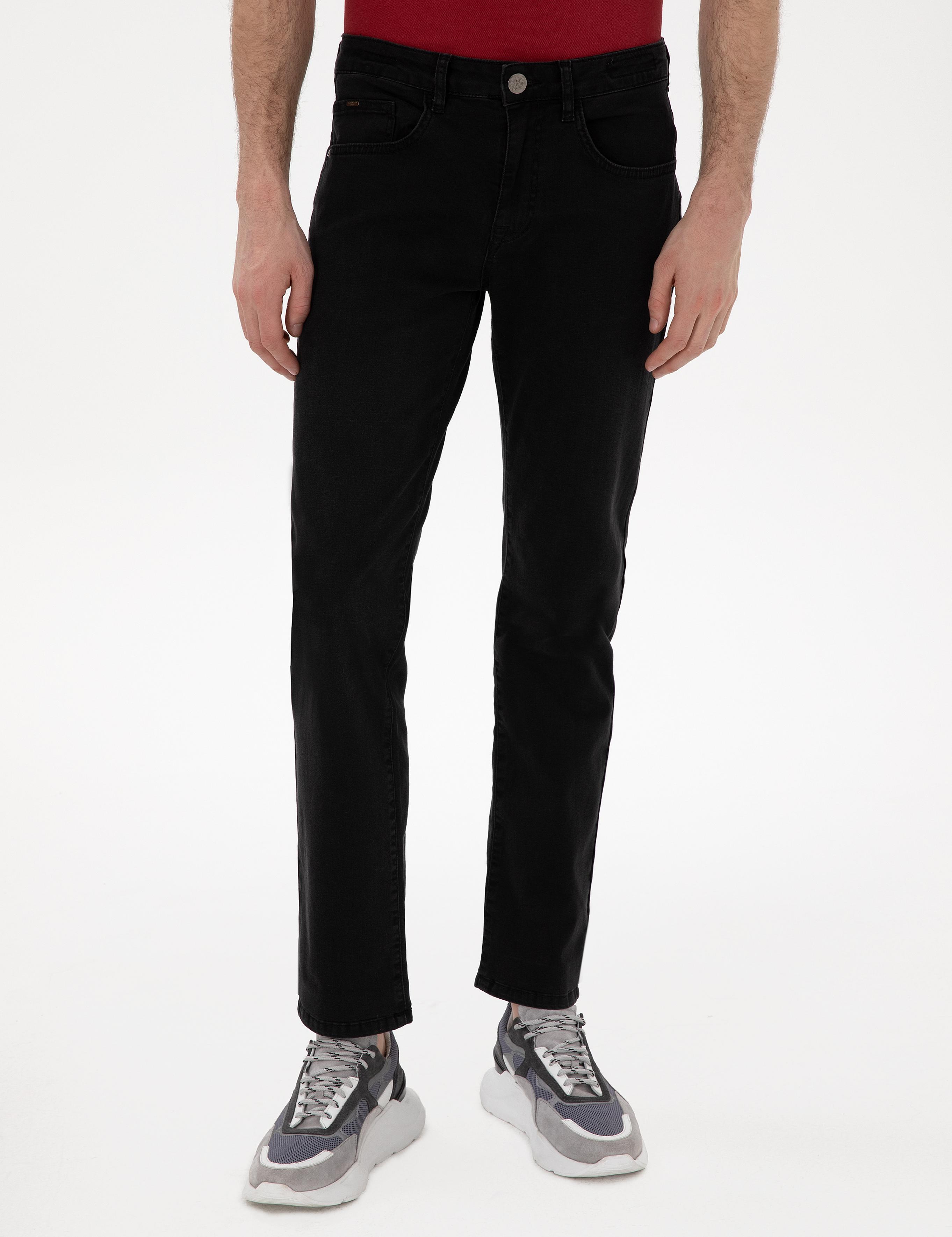 Siyah Straight Fit Jean Pantolon