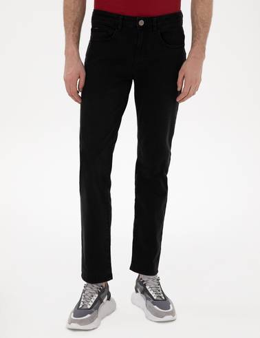 Siyah Straight Fit Jean Pantolon