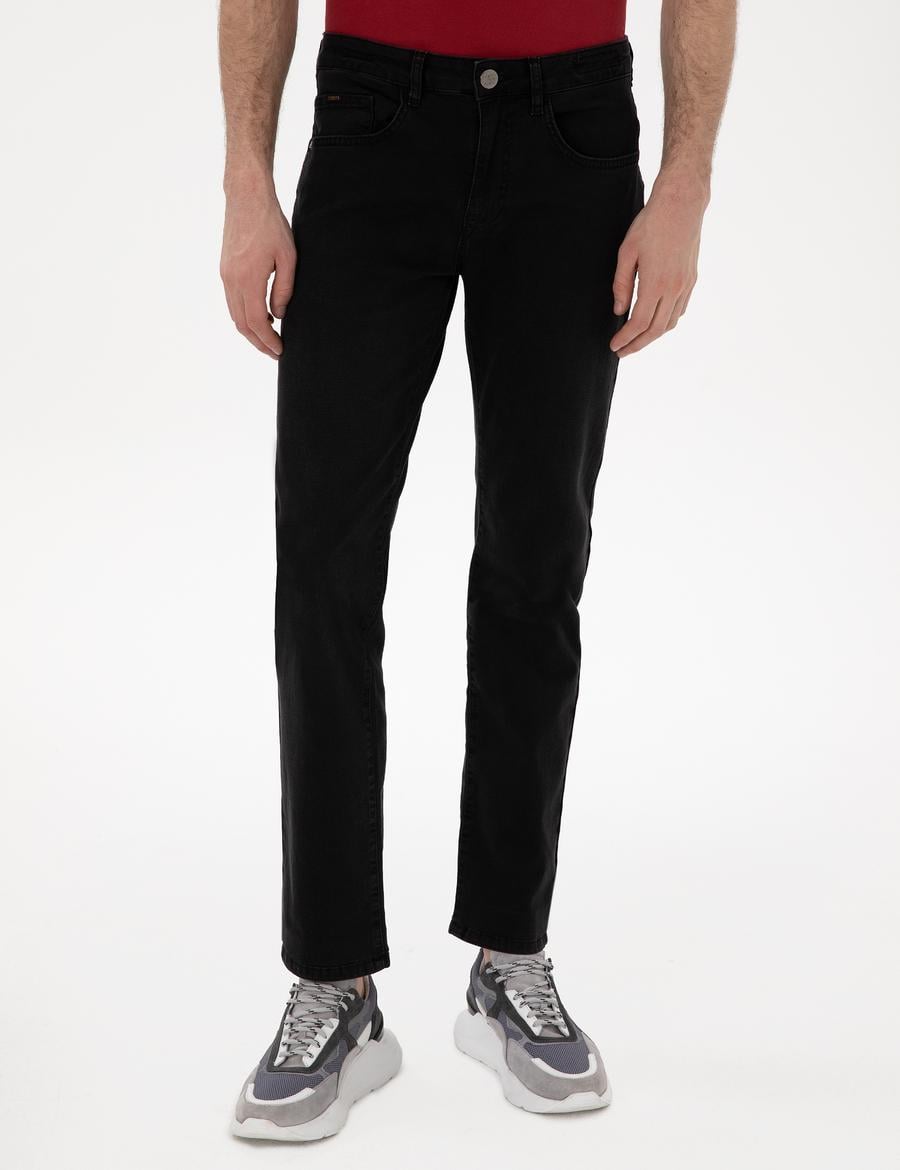 Siyah Straight Fit Jean Pantolon