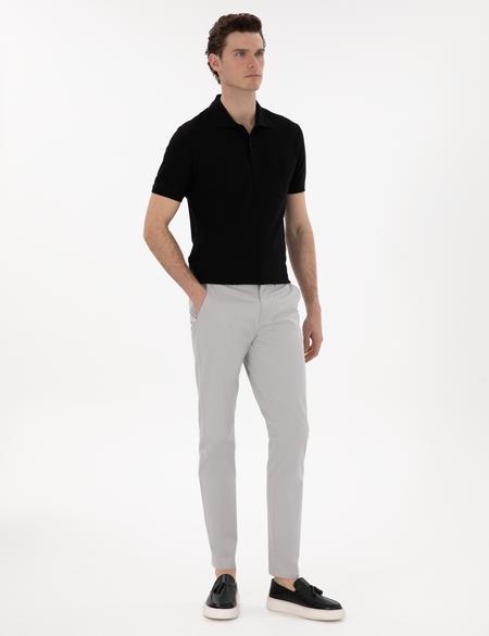 Açık Gri Slim Fit Yazlık Kanvas Pantolon - 50305450143