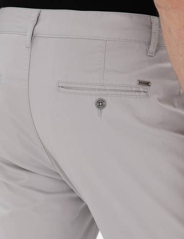 Açık Gri Slim Fit Yazlık Kanvas Pantolon