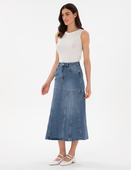 Mavi A Kesim Jean Etek - 50301321006