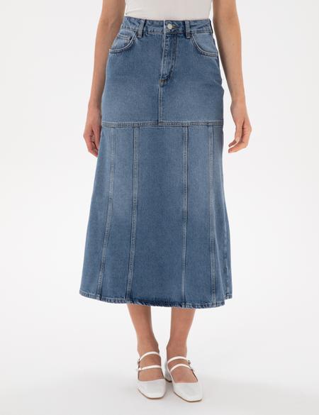 Mavi A Kesim Jean Etek - 50301321006