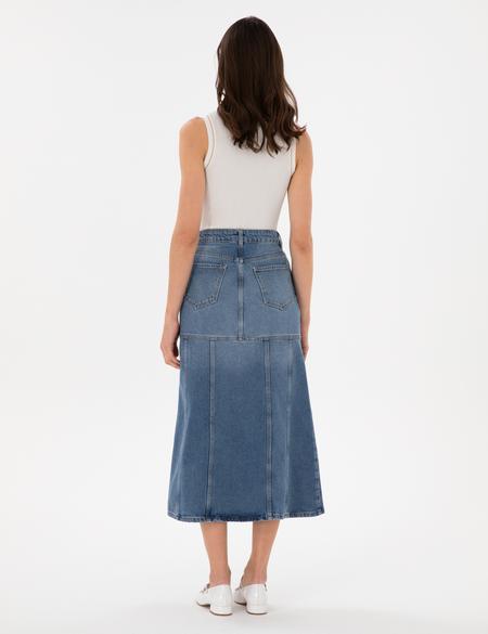 Mavi A Kesim Jean Etek - 50301321006