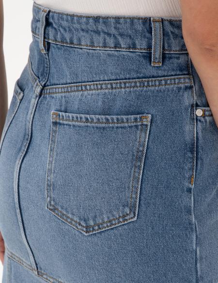 Mavi A Kesim Jean Etek - 50301321006